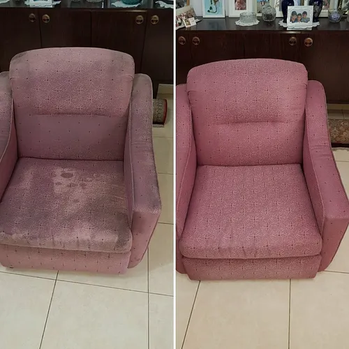 Fabric sofa cleaning before and after