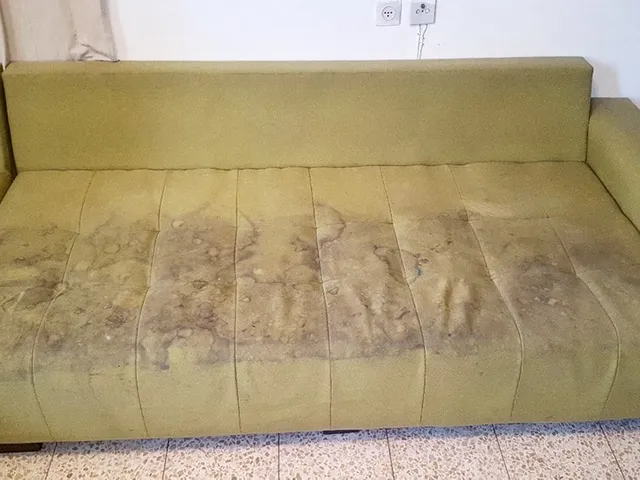 ספה בבד רחיץ - לפני ניקוי